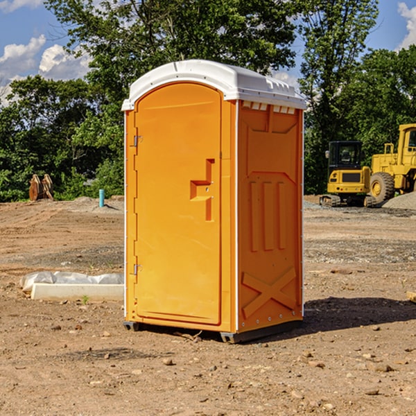 how often are the porta potties cleaned and serviced during a rental period in Fenwick